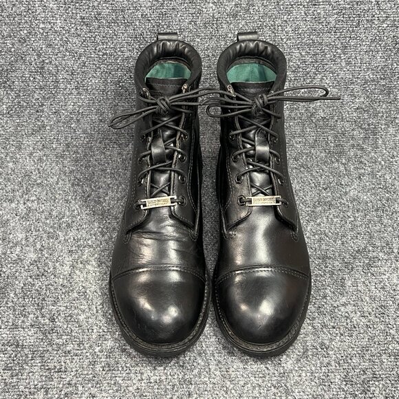 Harley Davidson Motorcycle Boots Mens Size 10 Black Leather Vintage Cap Toe Moto main image 6